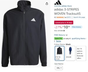 Adidas Men S 3 Stripes Woven Track Suit