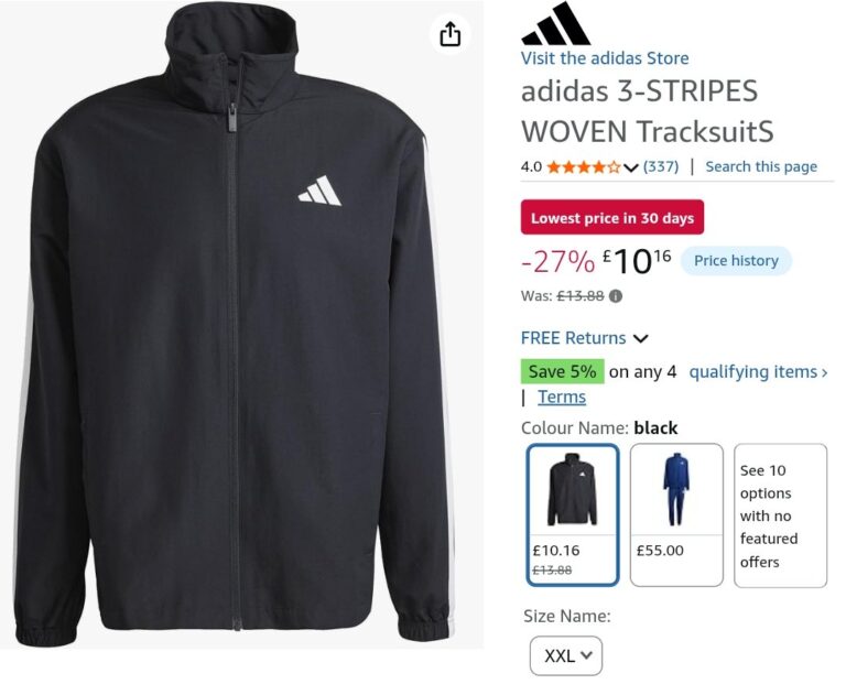 Adidas Men S 3 Stripes Woven Track Suit