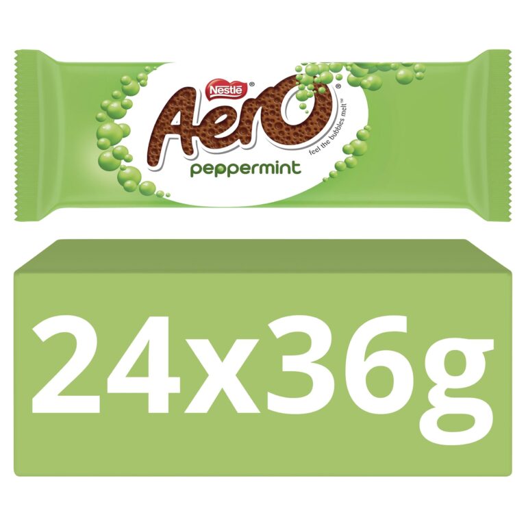 Aero Bubbly Peppermint Chocolate Bar Light And Bubbly Aerated Centre 36g Multipa