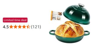 Ahj Dutch Oven For Sourdough Bread Baking 26cm 5 7l Enameled Cast Iron Pot