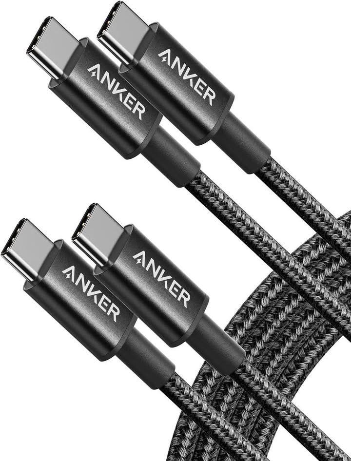 Anker USB C To USB C Charger Cable 60w 3a New Nylon 6 Ft 1 8m 2 Pack