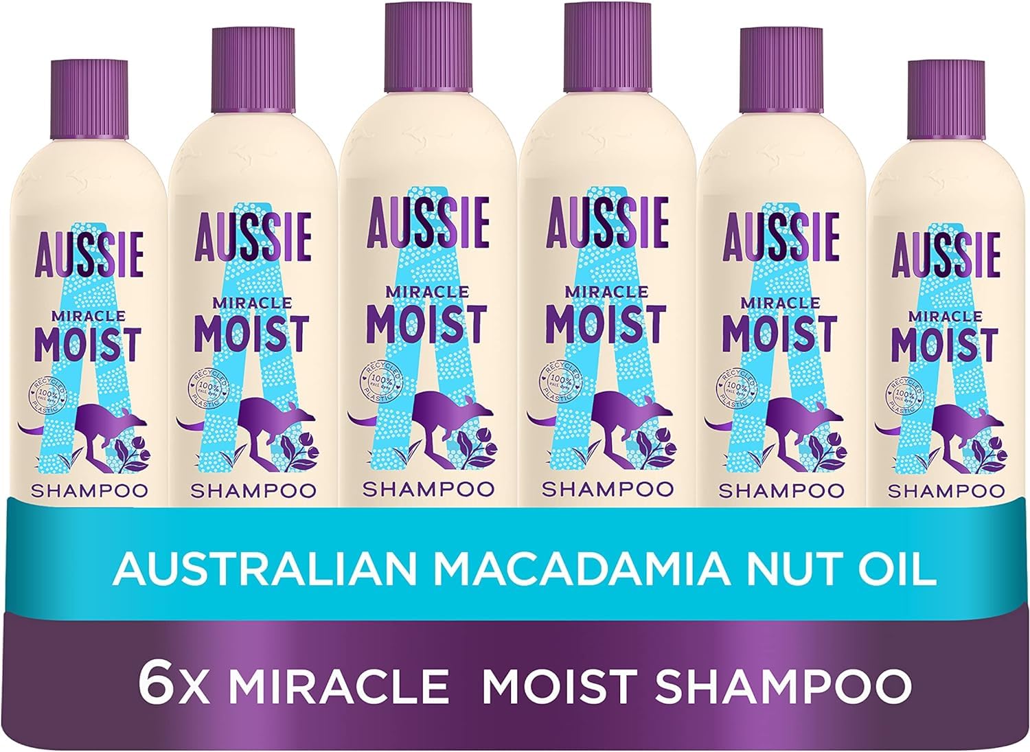 Aussie Miracle Moist Hydrating Shampoo Pack Of 6x300ml