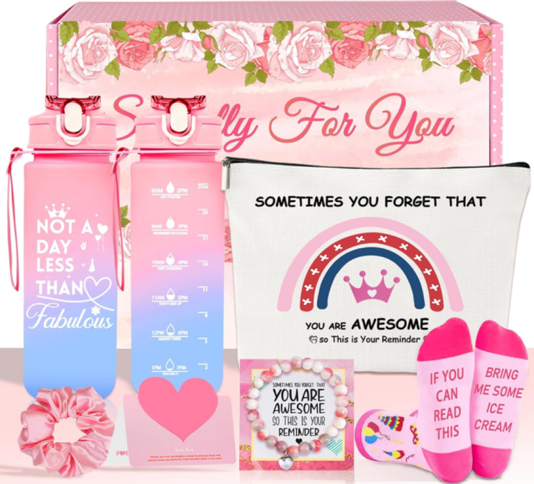 Awfrky 25oz Water Bottle Pink Gifts Box Set