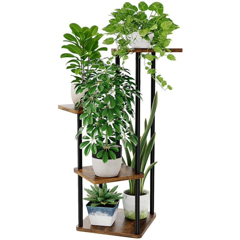 Bamworld Plant Stand Indoor Metal Plant Shelf For Multiple Plants