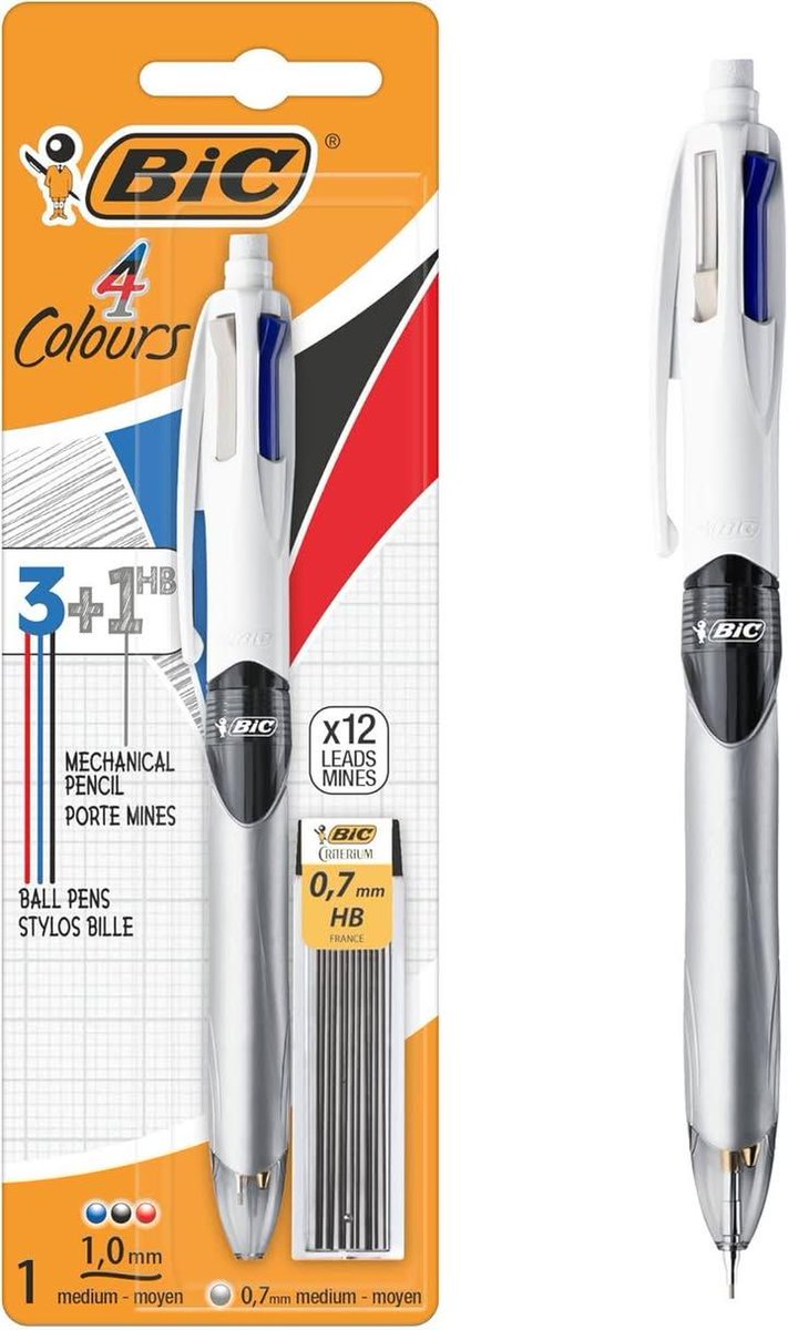 Bic 4 Colours Multicolour Pen And Pencil Combo