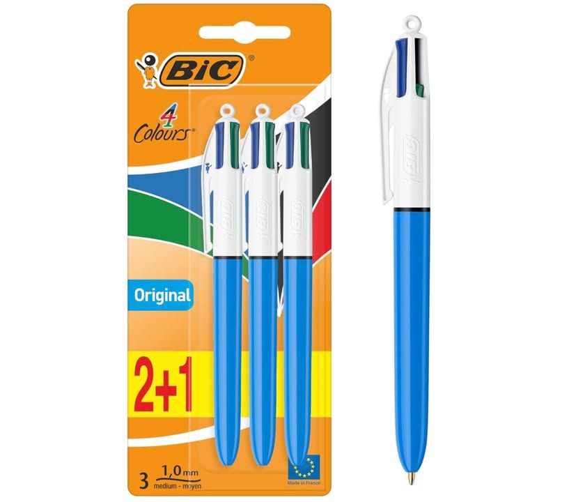 Bic 4 Colours Pens Multicolour Original Pack Of 3