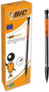 Bic Matic Original Mechanical Pencils Hb Leads With Eraser Pack Of 12