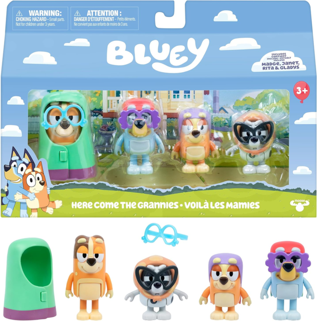 Bluey Figure 4 Pack Here Come The Grannies