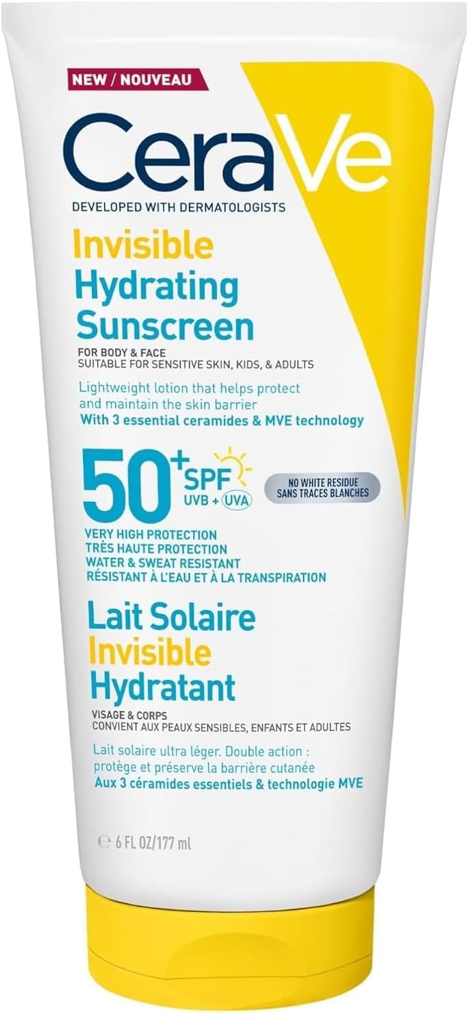 Cerave Invisible Hydrating Sunscreen Spf 50 For Body And Face 177ml