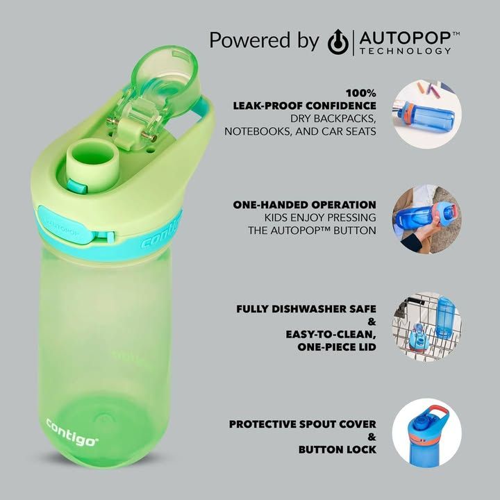 Contigo Jessie Autopop Kids Drinking Water Bottle Leakproof 420 Ml