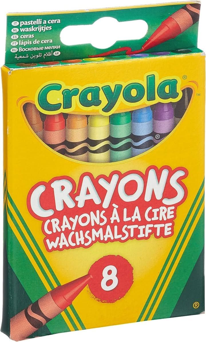 Crayola Wax Colouring Crayons Assorted Colours Pack Of 8