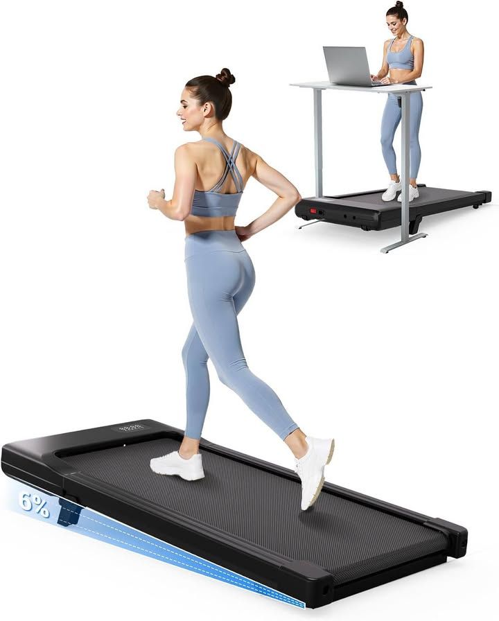 Deerrun Walking Pad With 6 Incline Under Desk Treadmill