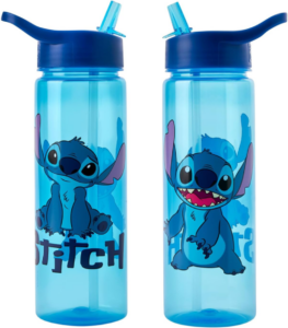 Disney Stitch Water Bottle Flip Up Straw 600ml