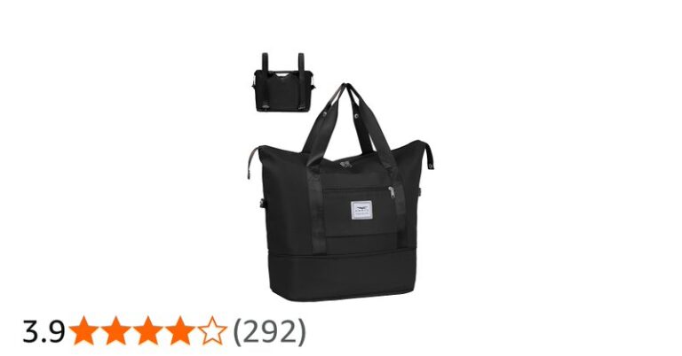 Fioretto Womens Expandable Gym Tote Bag Duffle Bag With Wet Pocket