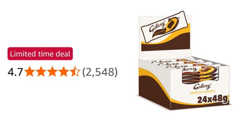 Galaxy Smooth Caramel Milk Chocolate Bars Bulk Box 24x48g