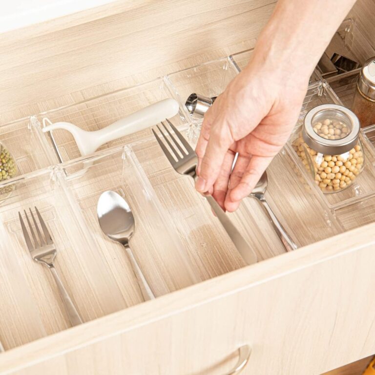 Grace Store 14 PCs Clear Plastic Drawer Organiser Trays