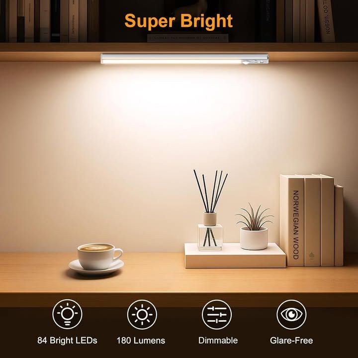 Gritin Under Cabinet Kitchen Lights Rechargeable 2 Pack