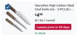 High Carbon Steel Chef Knife Set 3 PCs 8 Inch 6 Inch 5 Inch