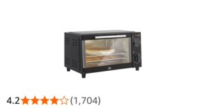 Homcom Mini Oven 9l Toaster Oven With Adjustable Temperature 750w Black Countert
