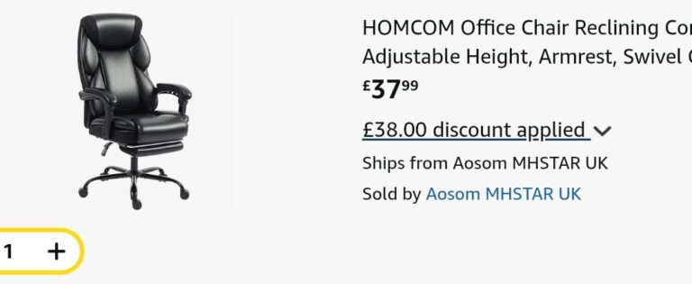 Homcom Office Chair Reclining Computer Desk Chair With Footrest