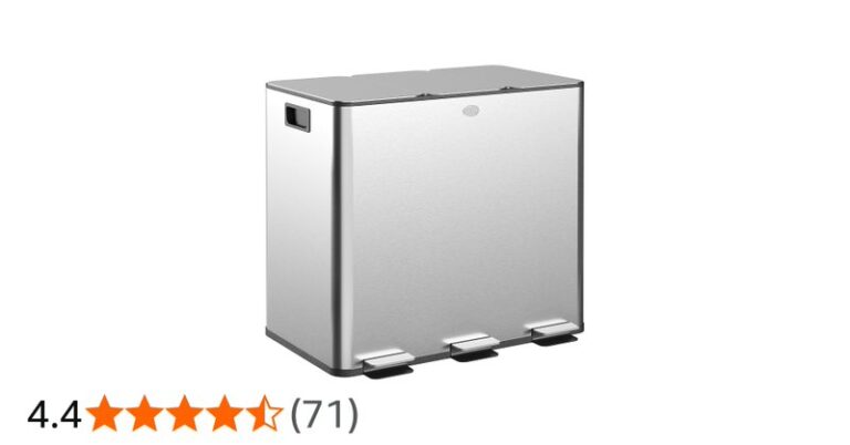 Homcom Triple Kitchen Bin 3 X 15l Pedal Bin Stainless Steel Silver Tone
