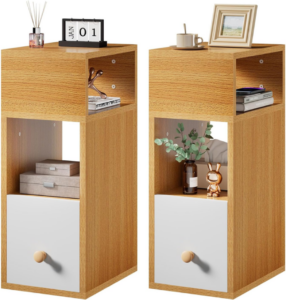 Ibuyke Slim Bedside Table Set Of 2