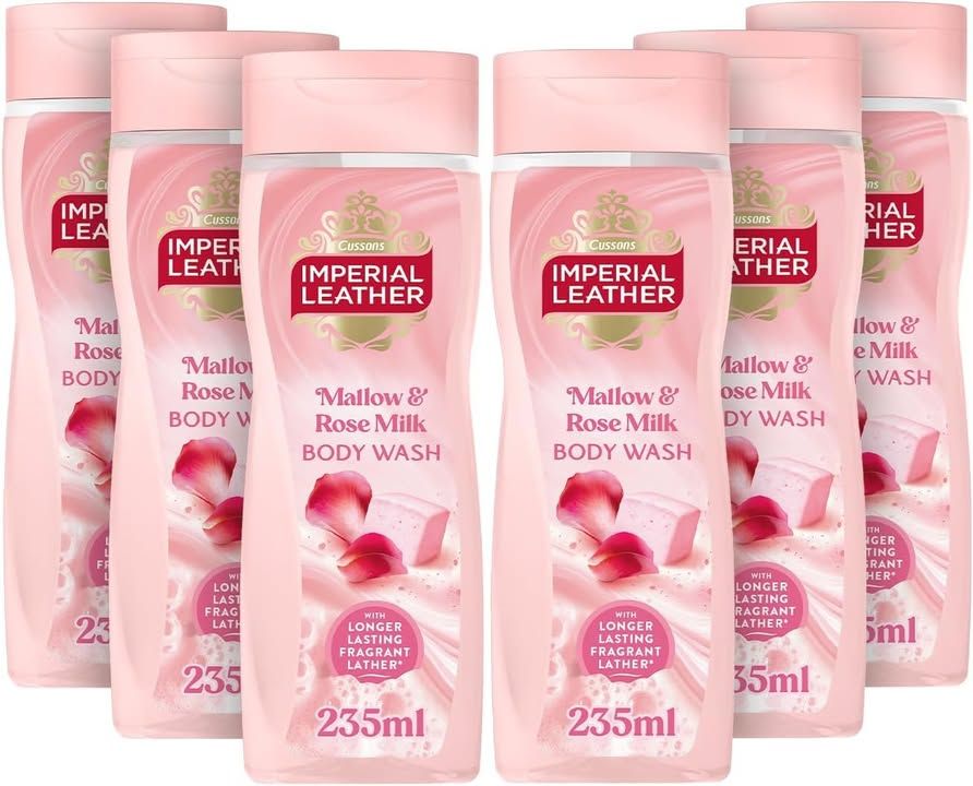 Imperial Leather Mallow And Rose Milk Body Wash Shower Gel 6 X 235ml