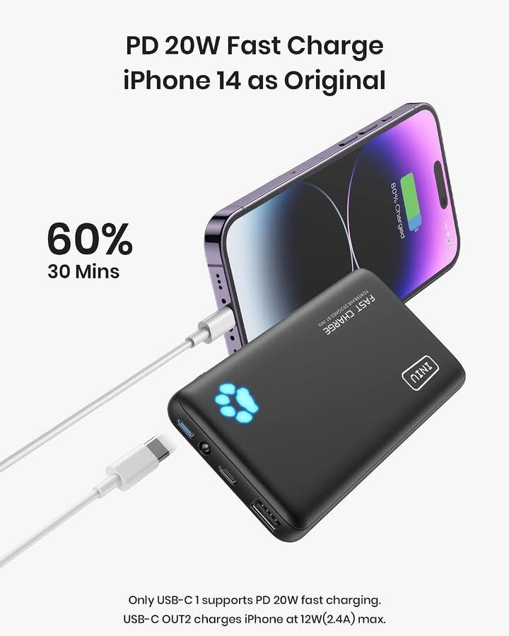 Iniu Portable Charger Slimmest 10000mah 22 5w Power Bank