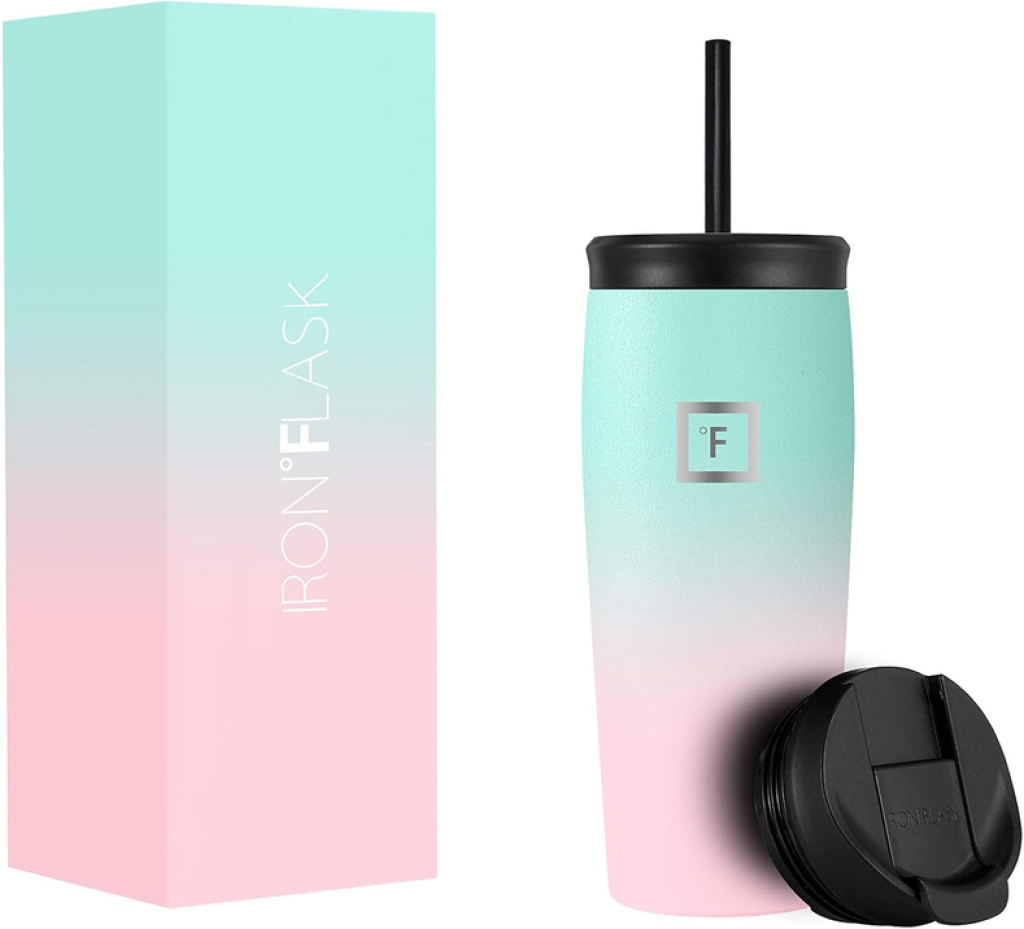 Iron Flask Nomad Tumbler 590 Ml 2 Lids Straw Flip