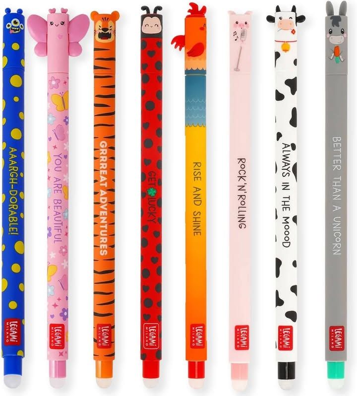 Legami Set Of 8 Erasable Gel Pens