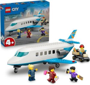 LEGO City Passenger Jet Toy Plane Model Kit W 4 Minifigures And Travel Accessori