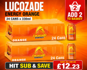 Lucozade Energy Orange 330ml Pack Of 24