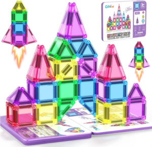 Magnetic Tiles Set Portable Stem Travel Essentials Toy For Toddlers 3