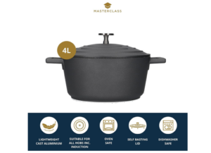 Masterclass Non Stick Cast Aluminium Casserole Dish With Lid