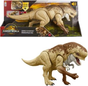 Mattel Jurassic World Rebirth Distortus Rex Rumble N Rampage Dinosaur Action Fig