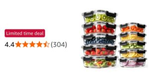 Meetoz 10 Pack Glass Containers With Lids