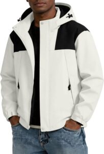 Mens Outdoor Waterproof Jacket With Zipper Pockets