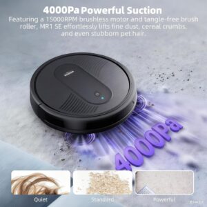 Monsga Robot Vacuum Cleaner With Mop 4000pa Powerful Suction