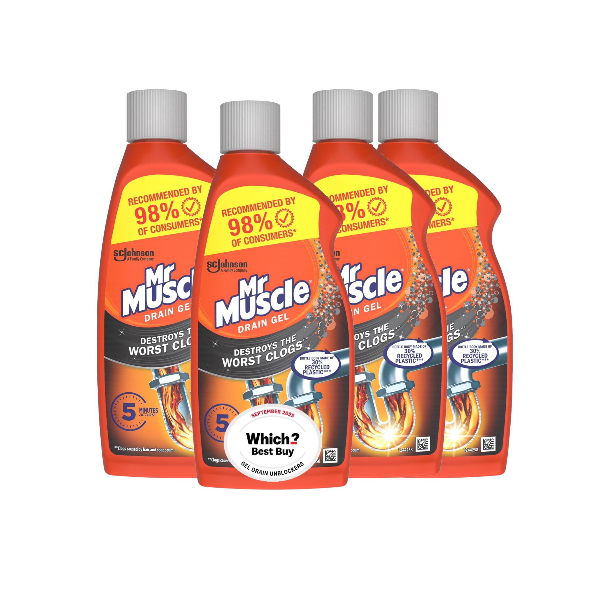 Mr Muscle Drain Unblocker 4 X 500ml