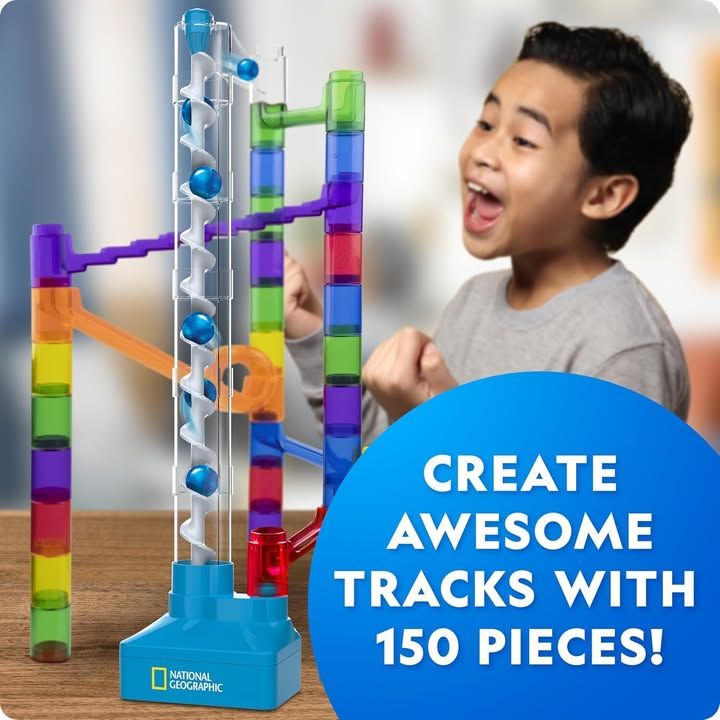 National Geographic Motorised Marble Run 150 Piece Building Set For Kids