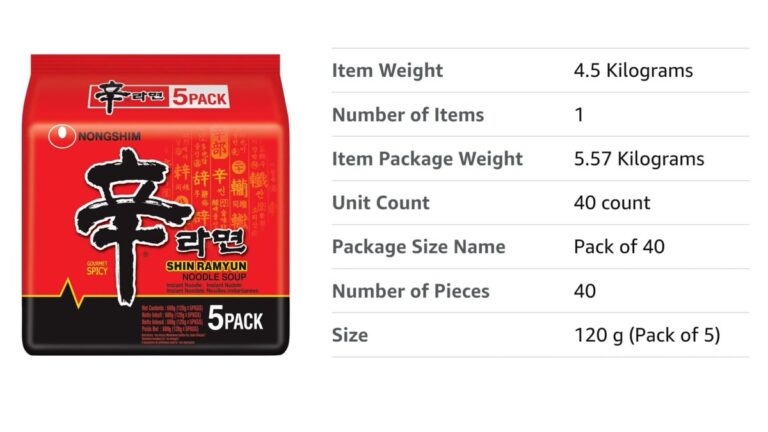 Nongshim Instant Noodle Shin Ramyun 120 G Pack Of 5