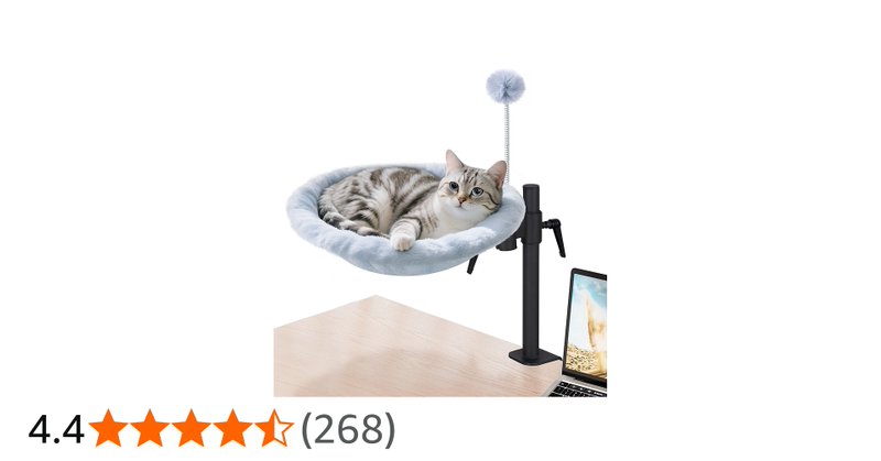 Odoland Cat Bed For Desk 360 Rotatable Adjustable Cat Hammock Bed