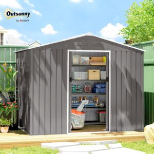 Outsunny 7 7 X 5 6ft Metal Garden Shed