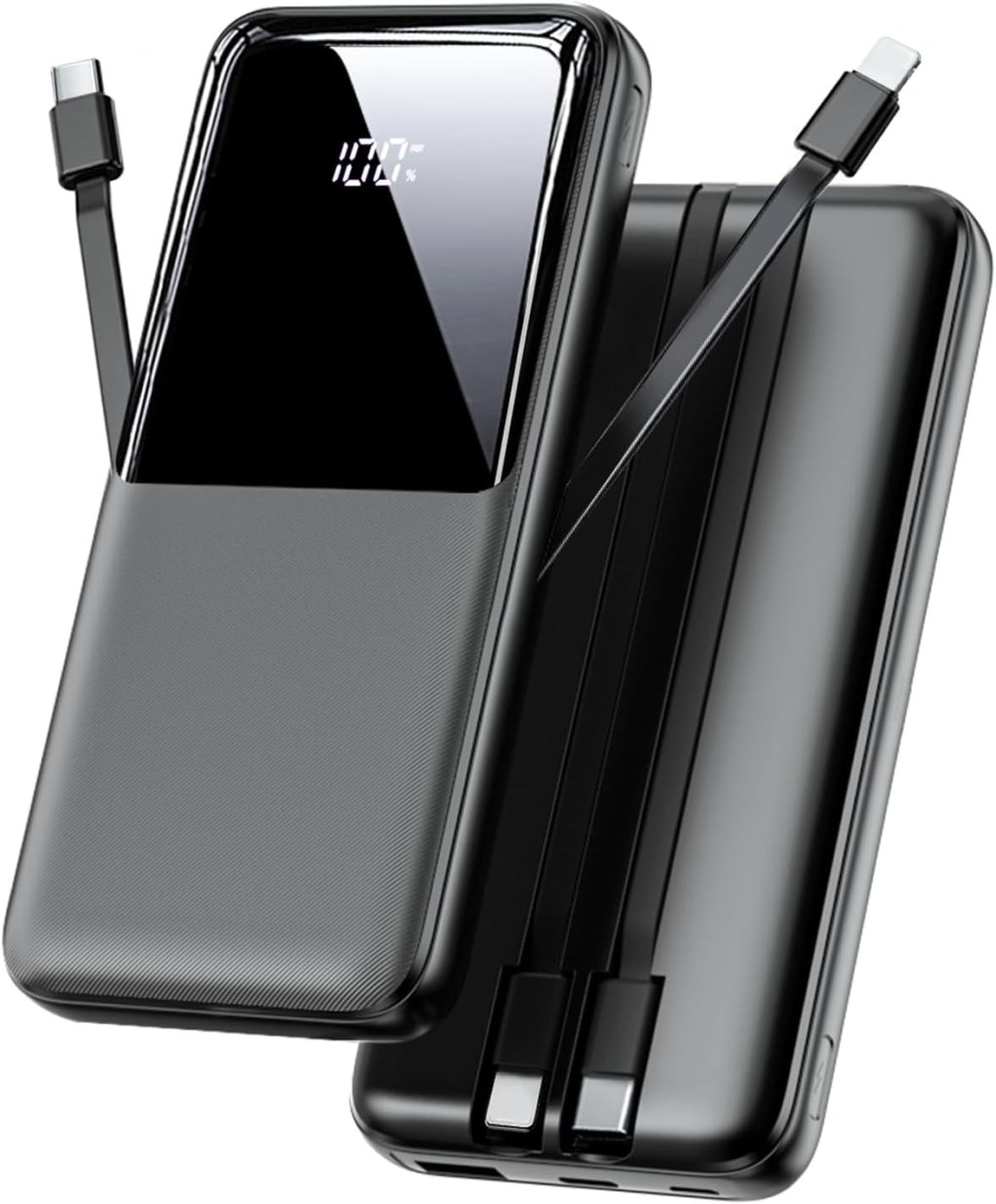Power Bank Fast Charging 15000mah Portable Charger With Built In Cables