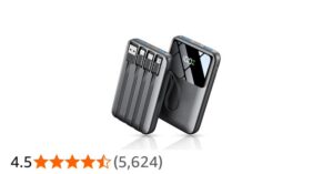 Power Bank Fast Charging 27000mah 22 5w Portable Charger Built In 4 Cables