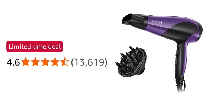 Remington Ionic Hair Dryer 2200w Diffuser And Concentrator