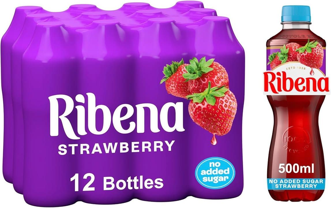 Ribena Strawberry Juice Drink No Added Sugar 500ml Multipack Of 12