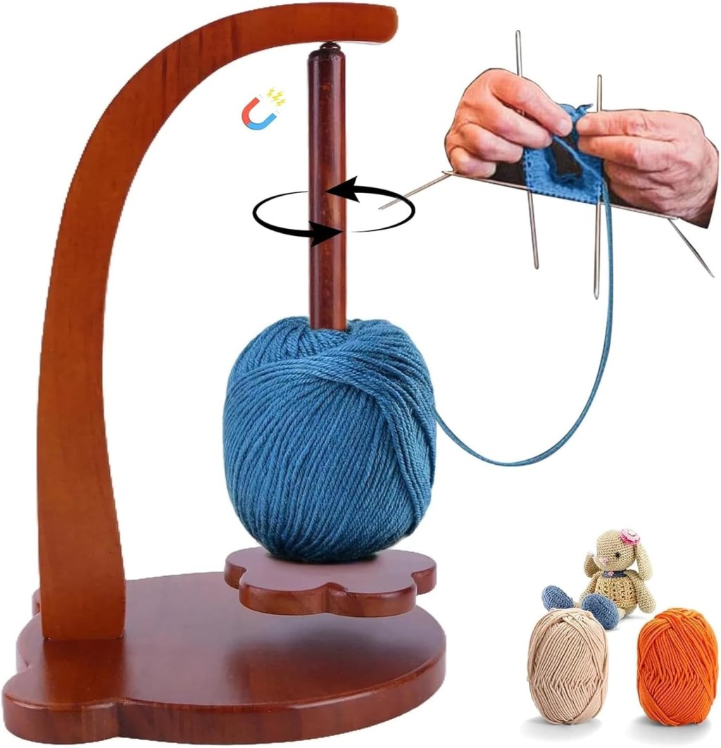 Rolu Yarn Holder Portable Wooden Yarn Spinner