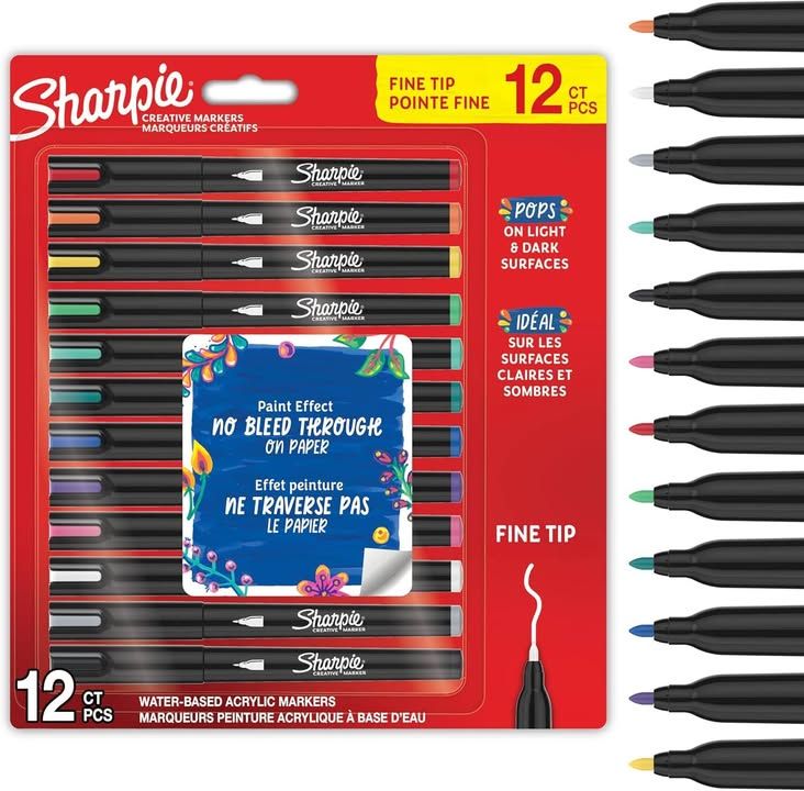 Sharpie Creative Marker Acrylic Paint Pens 12 Count