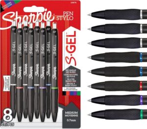 Sharpie S Gel Gel Pens Medium Point 0 7mm Assorted Ink Colours 8 Count